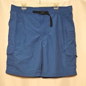 Lands' End Mens Blue Quick Dry Adventure Cargo Shorts Swim Trunks Size XL 40-42